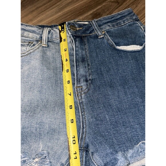 Risen Women's Frayed Hem Blue Stretch Denim Jeans - Size Sm - Picture 4 of 6